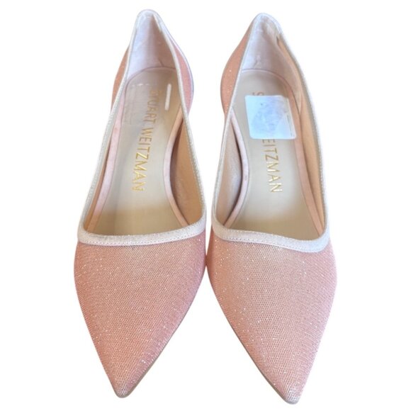 Stuart Weitzman Ballet Sparkly Mesh Pointed Toe Pumps Size 9 New - Picture 3 of 10